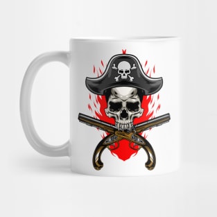 Skull Pirates Fire Guns Mug